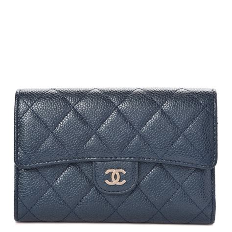 chanel wallet flap blue